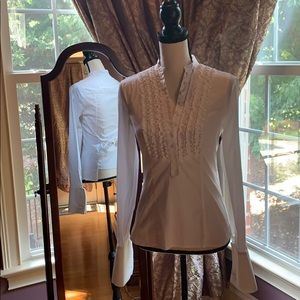 BCBGMAXAZRIA RUFFLE TOP